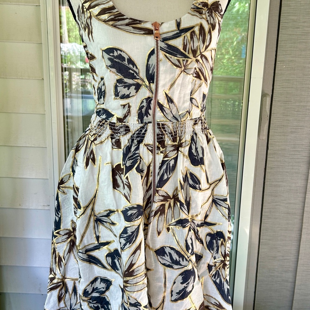 J. Crew Black and White Fit and Flare Midi Dress/ Size 0
